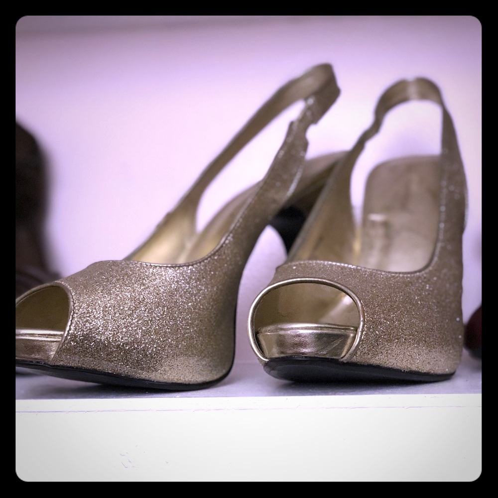 David Bridal-Formal Gold Shoes